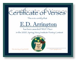 Certificate of Verses